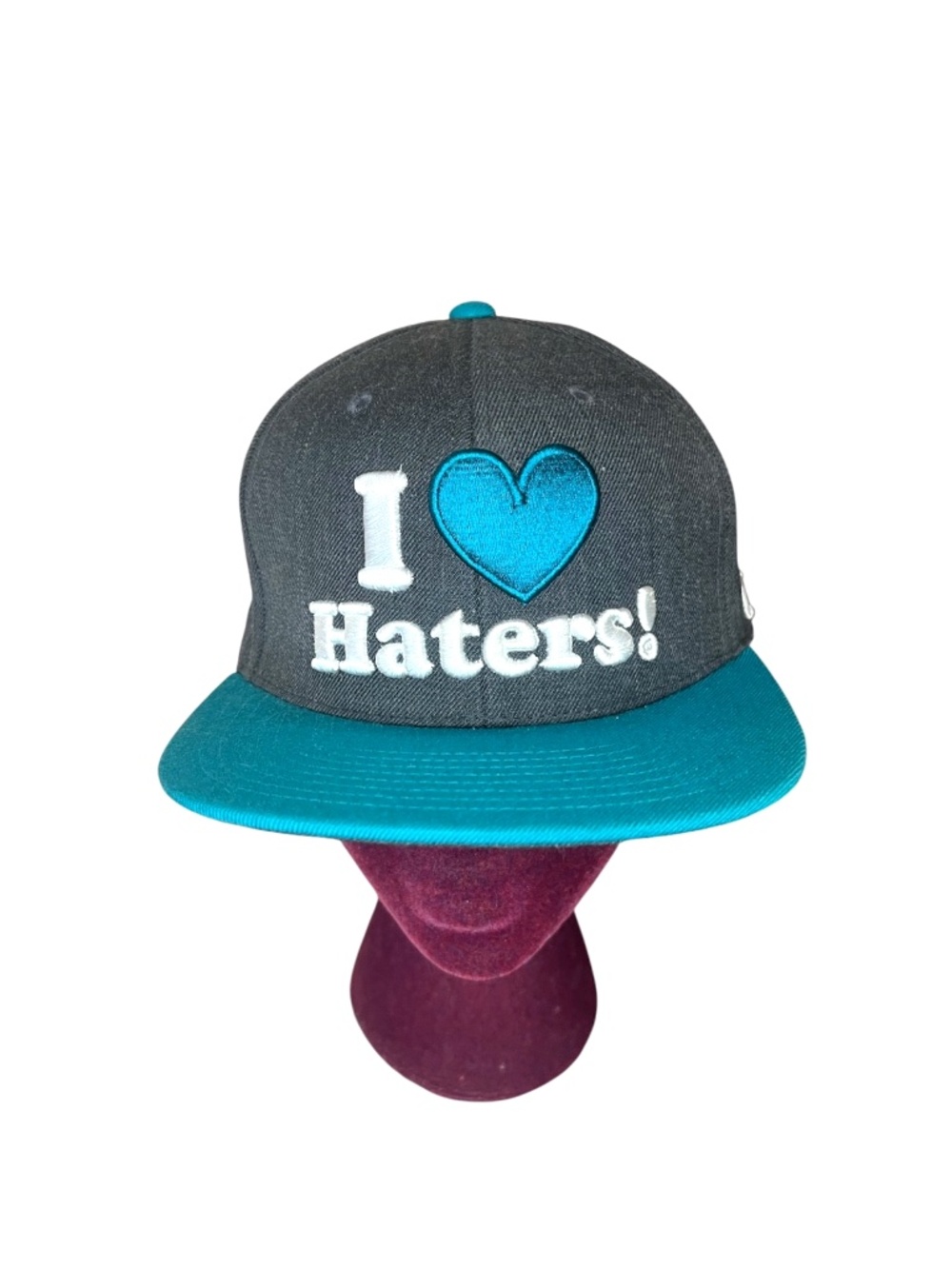Kayo DGK I Love Haters! Embroidered Grey & Turquoise Snapback Cap